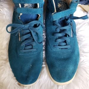 Teal old school high top Reebok  sneakers